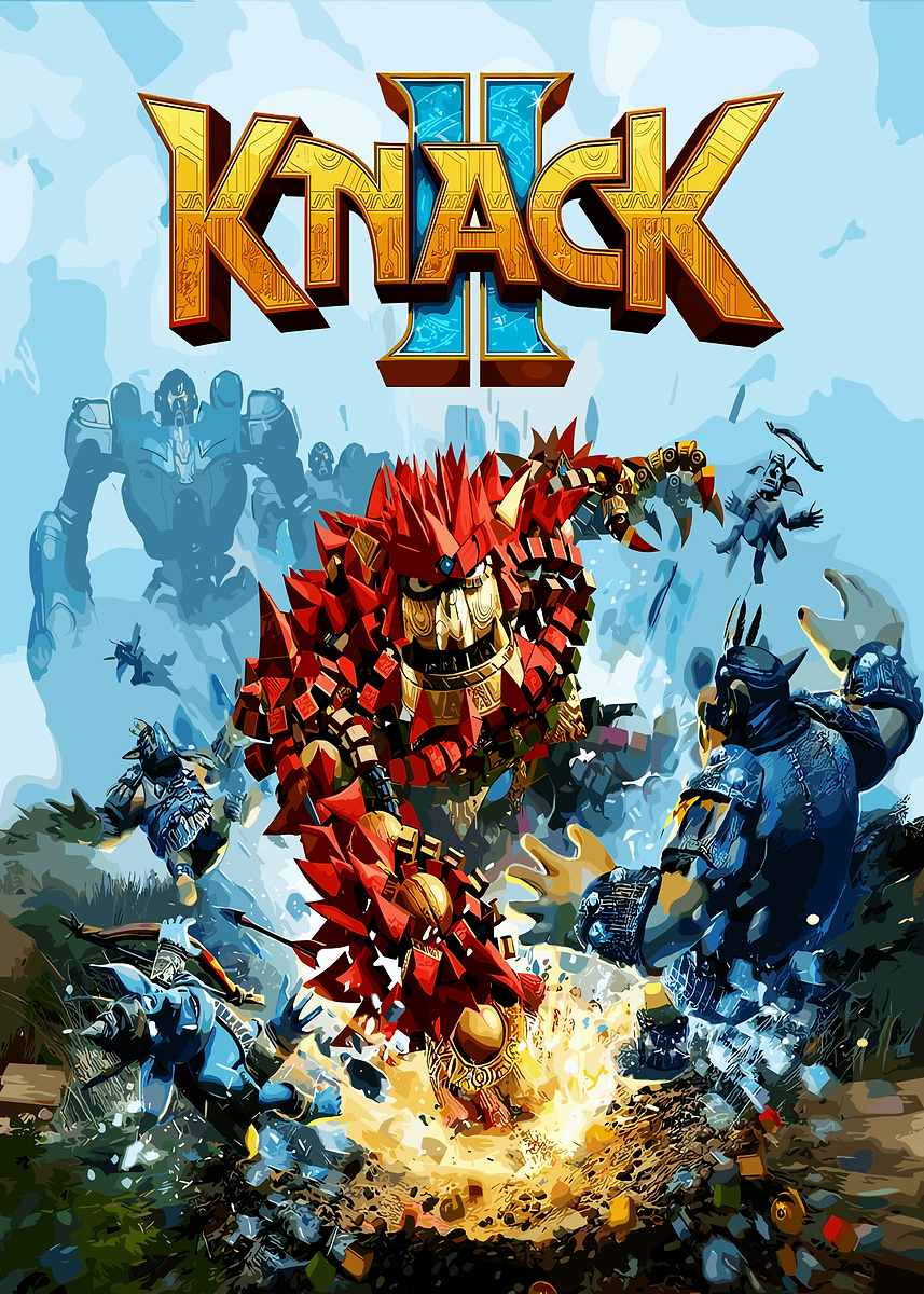 Knack II Video Game Cover Art' Poster, picture, metal print, paint