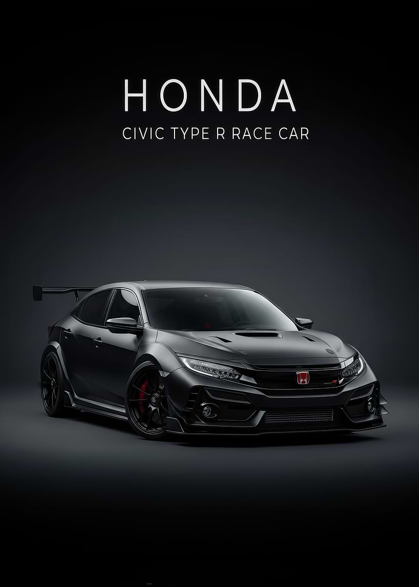 'Honda Civic Type R Race Car' Poster, picture, metal print, paint by m5 ...
