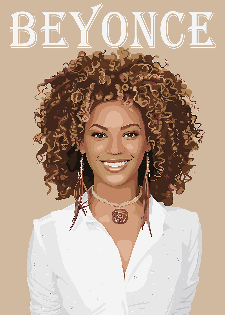 'Beyonce Portrait Illustration' Poster, picture, metal print, paint by ...