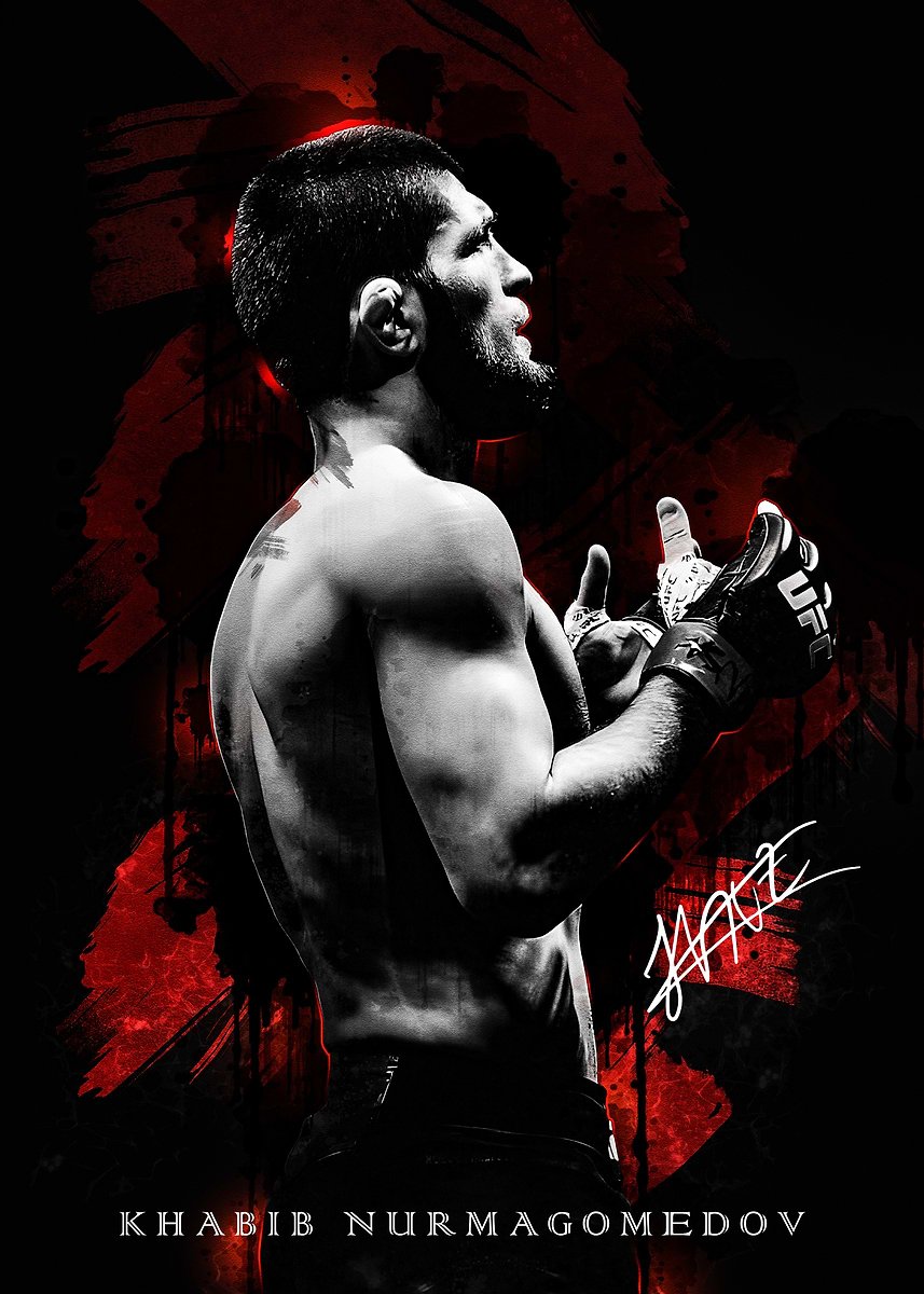 Khabib Nurmagomedov Portrait Poster Picture Metal Print Paint By Khabib Nurmagomedov Portrait Poster Picture Metal Print Paint By
