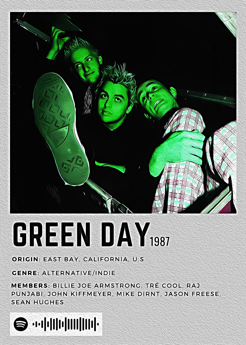 Green Day Band Poster' Poster, picture, metal print, paint by
