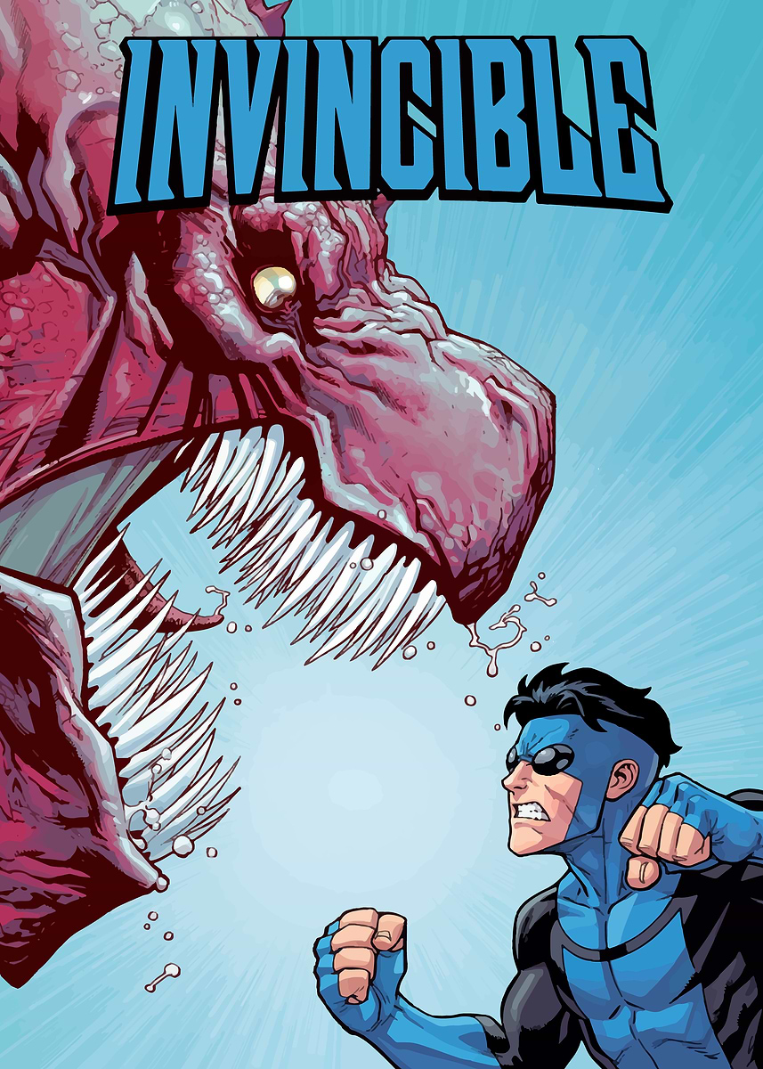 'Invincible vs Monster Comic Book Cover' Poster, picture, metal print ...