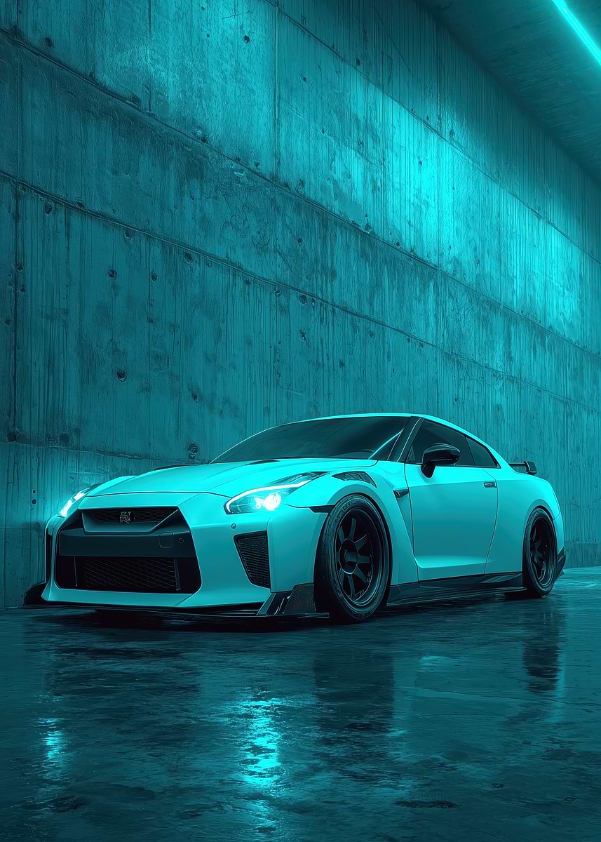 'Nissan GT-R R35' Poster, picture, metal print, paint by TESSERACT ART ...