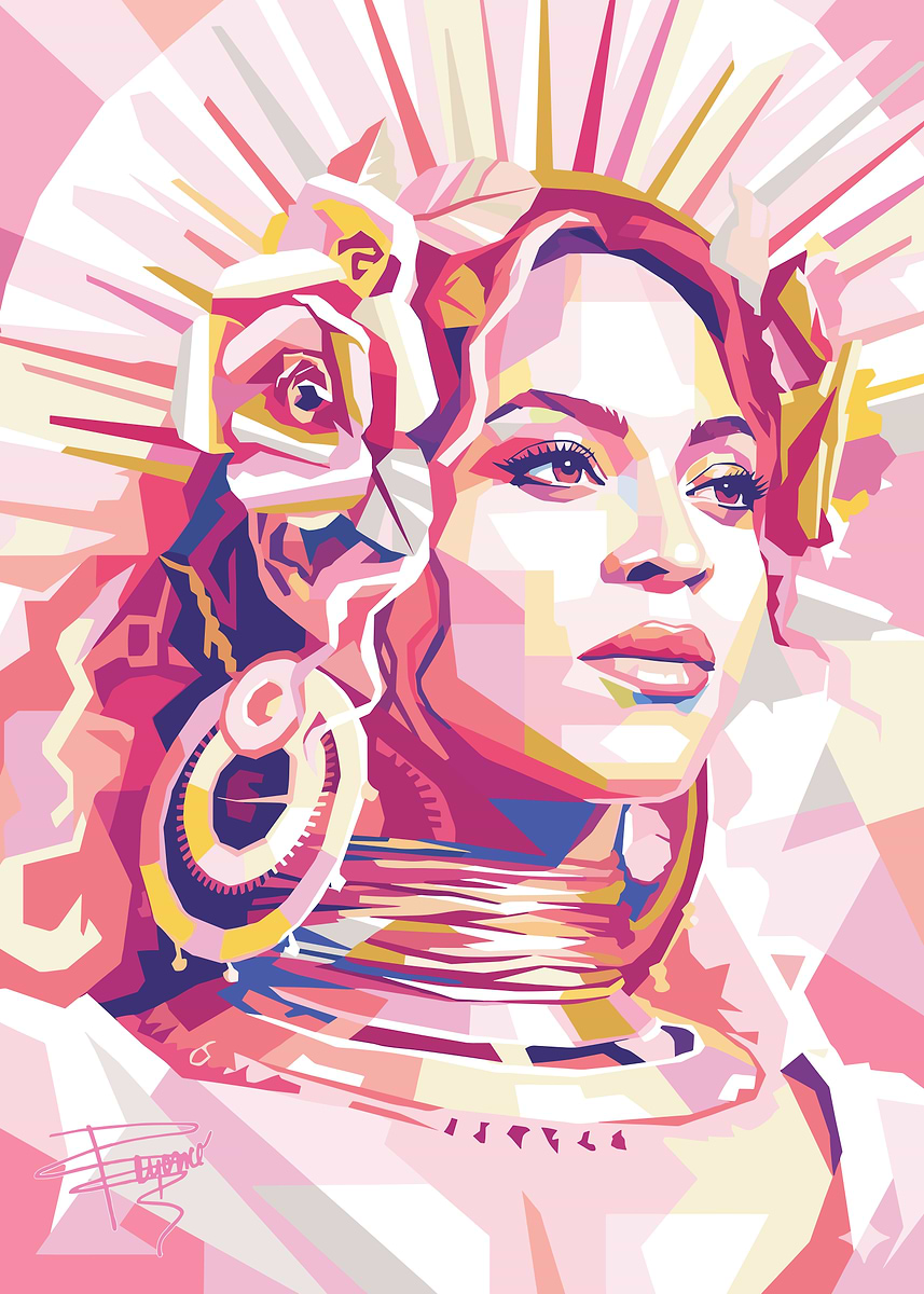 'Beyonce Knowles Pop Art Portrait' Poster, picture, metal print, paint ...