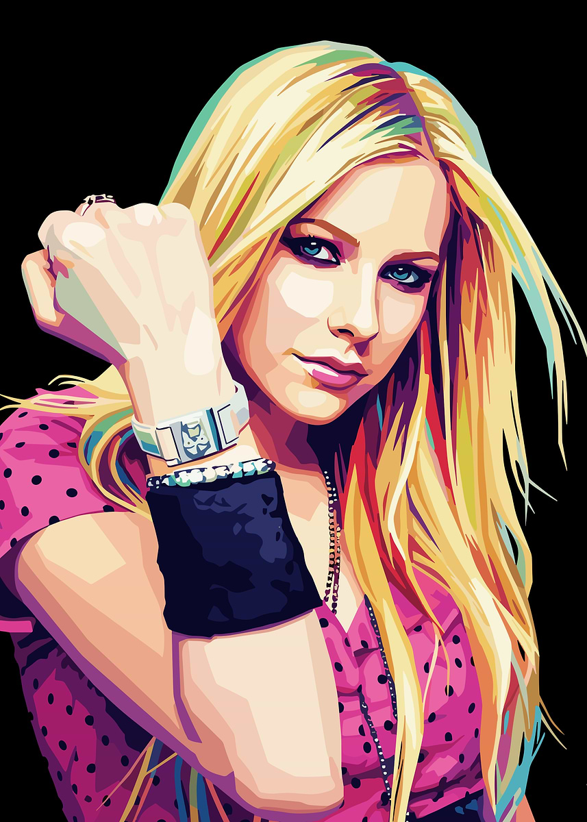 Avril Lavigne Pop Art Portrait' Poster, picture, metal print