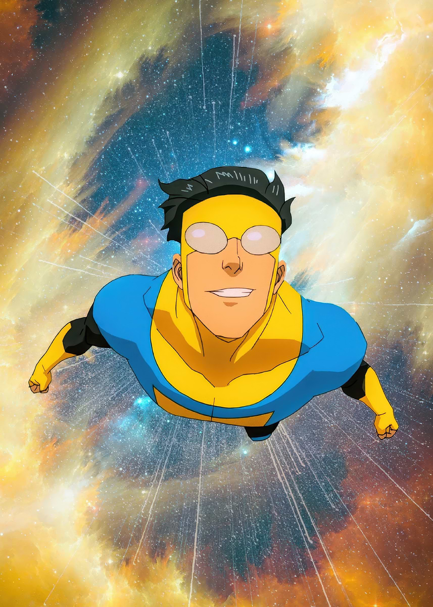 'Invincible flying through space' Poster, picture, metal print, paint ...
