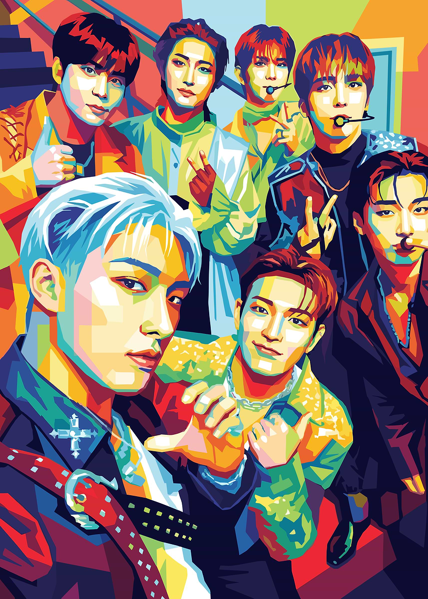 ATEEZ' Poster, picture, metal print, paint by Breakart Wedha Pop