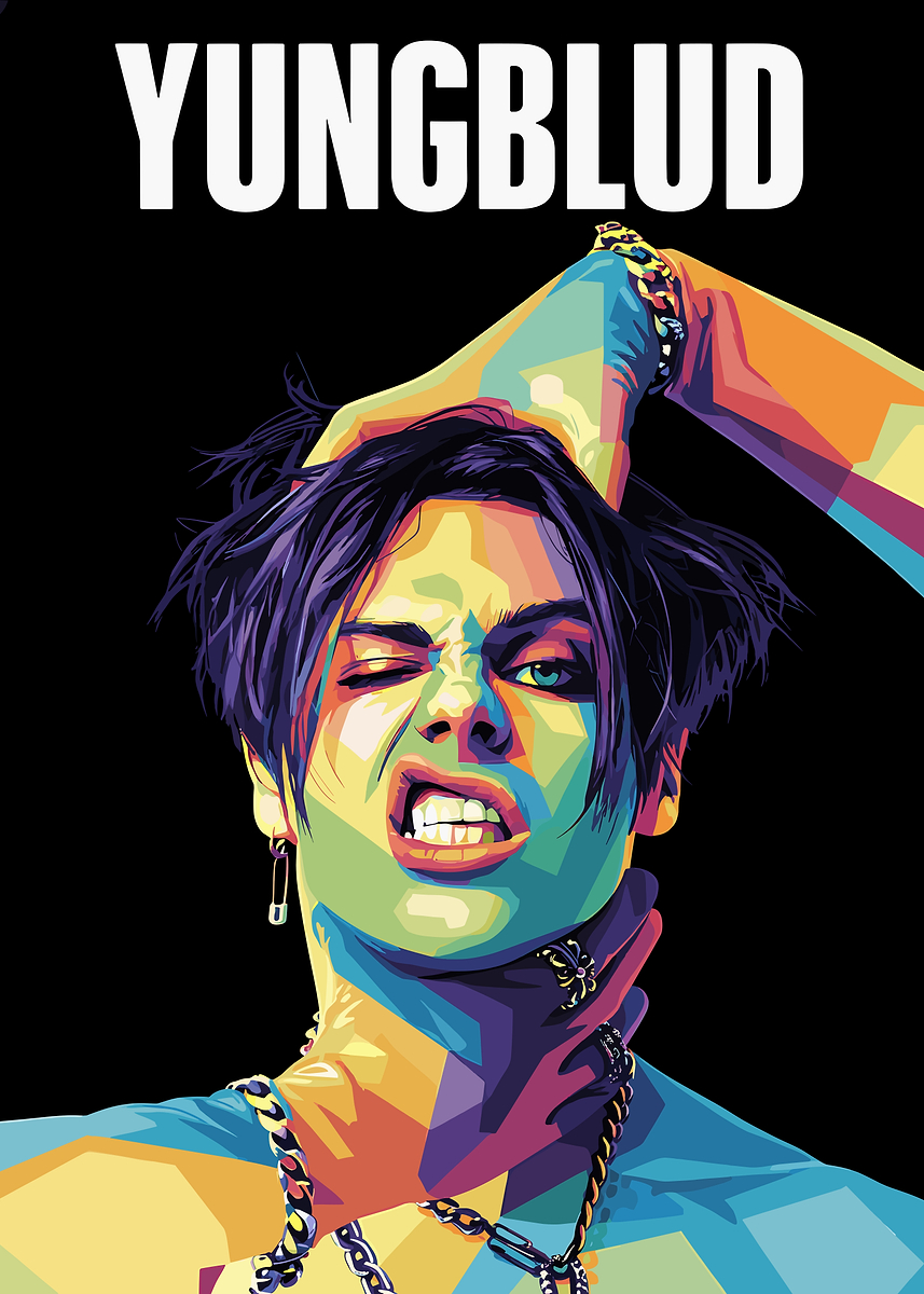 Yungblud Colorful Portrait' Poster, picture, metal print, paint by