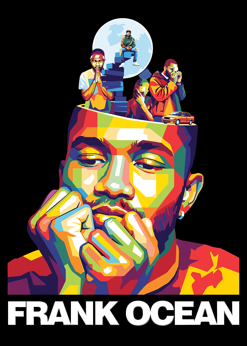 Frank Ocean Wpap art' Poster, picture, metal print, paint by Dinda