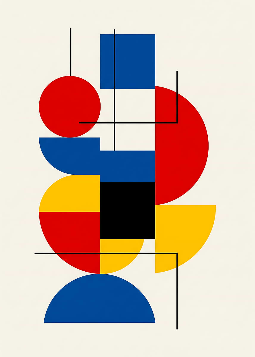 'Geometric Abstract Art Composition' Poster, picture, metal print ...