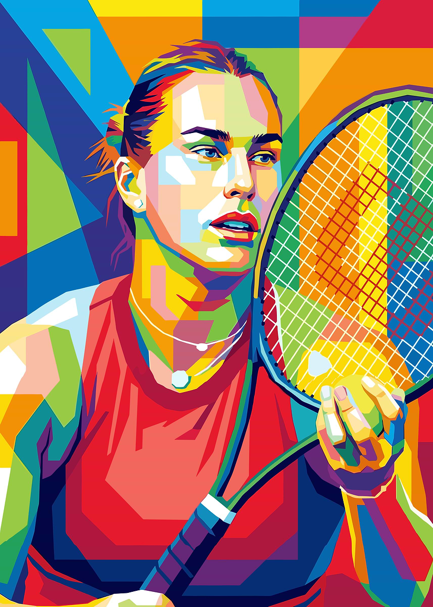 Aryna Sabalenka Tennis Player Pop Art Portrait' Poster, picture