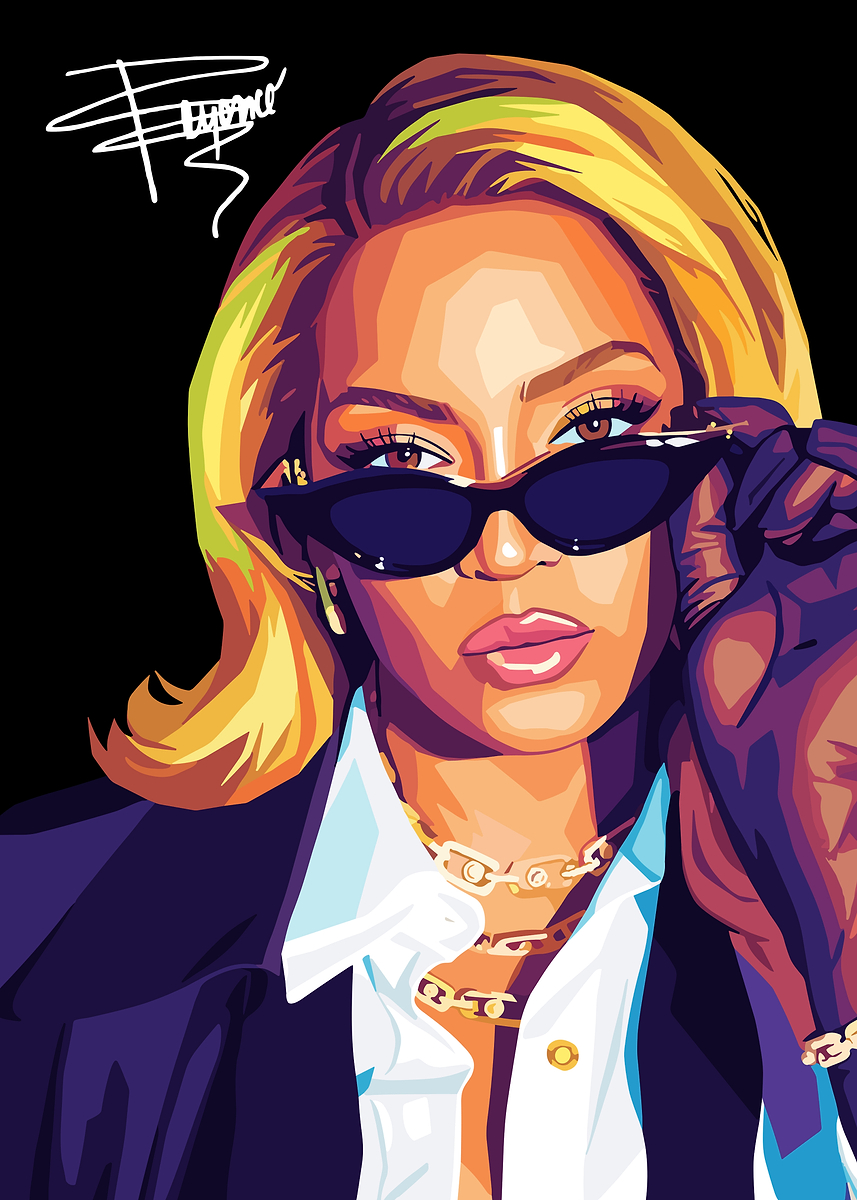 'Beyonce' Poster, picture, metal print, paint by Rose Art | Displate