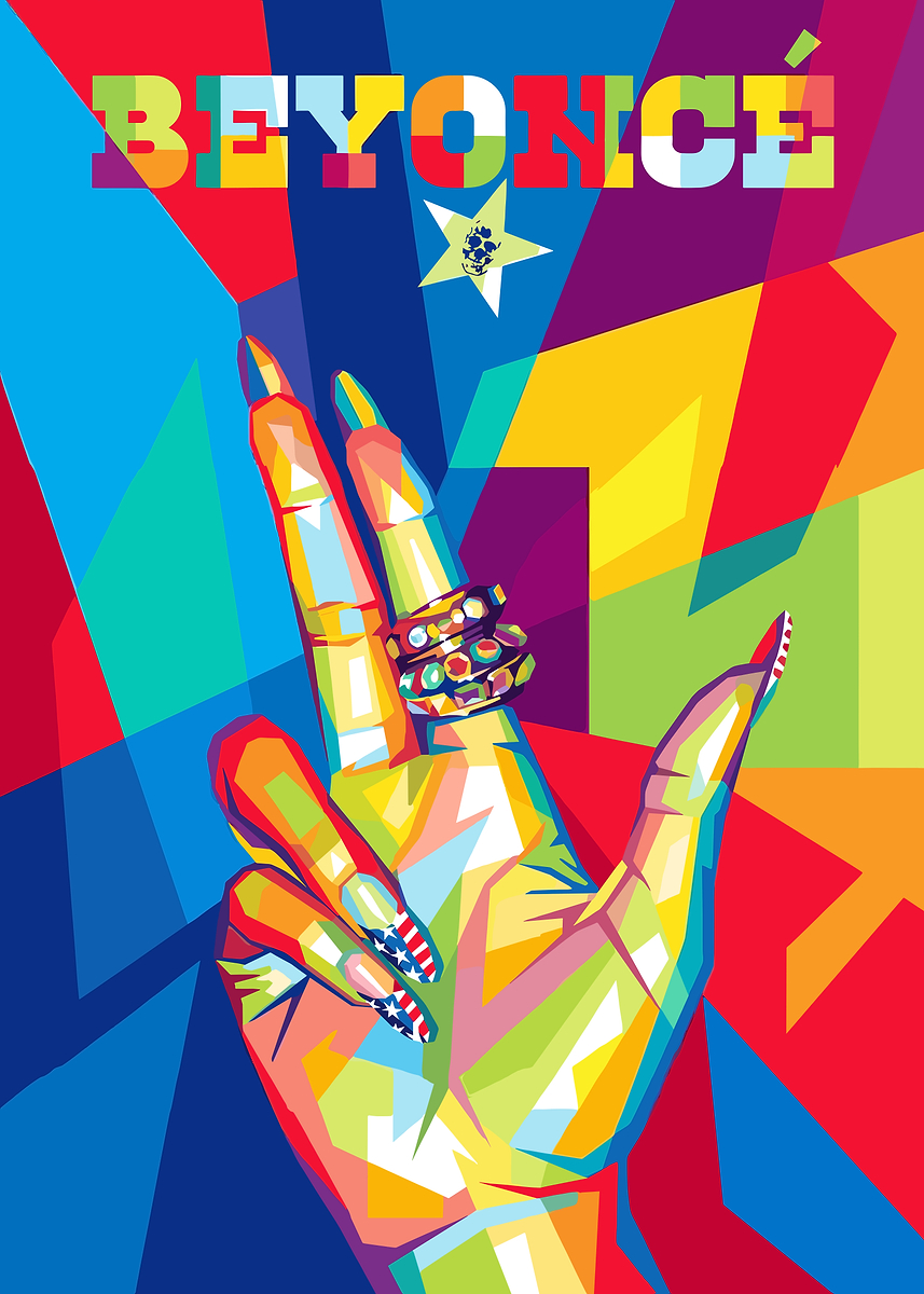 'Beyoncé Pop Art Hand Peace Sign' Poster, picture, metal print, paint ...