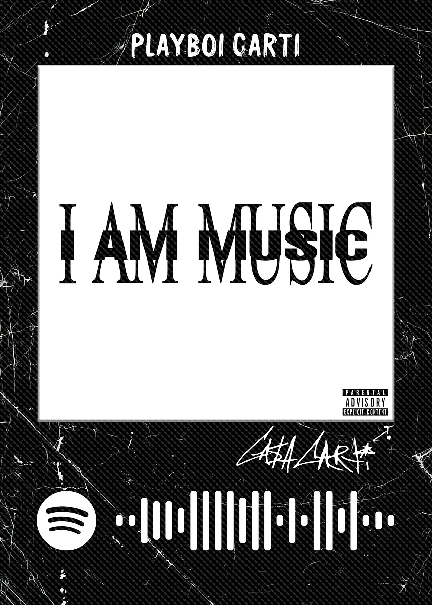 Playboi Carti - I AM MUSIC' Poster, picture, metal print, paint by