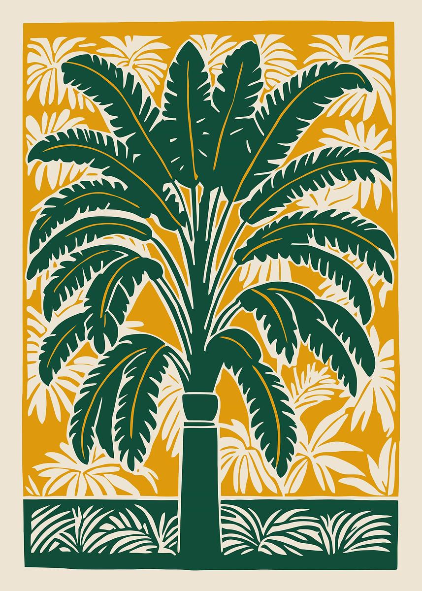 'Tropical Palm Tree Art Print' Poster, picture, metal print, paint by ...
