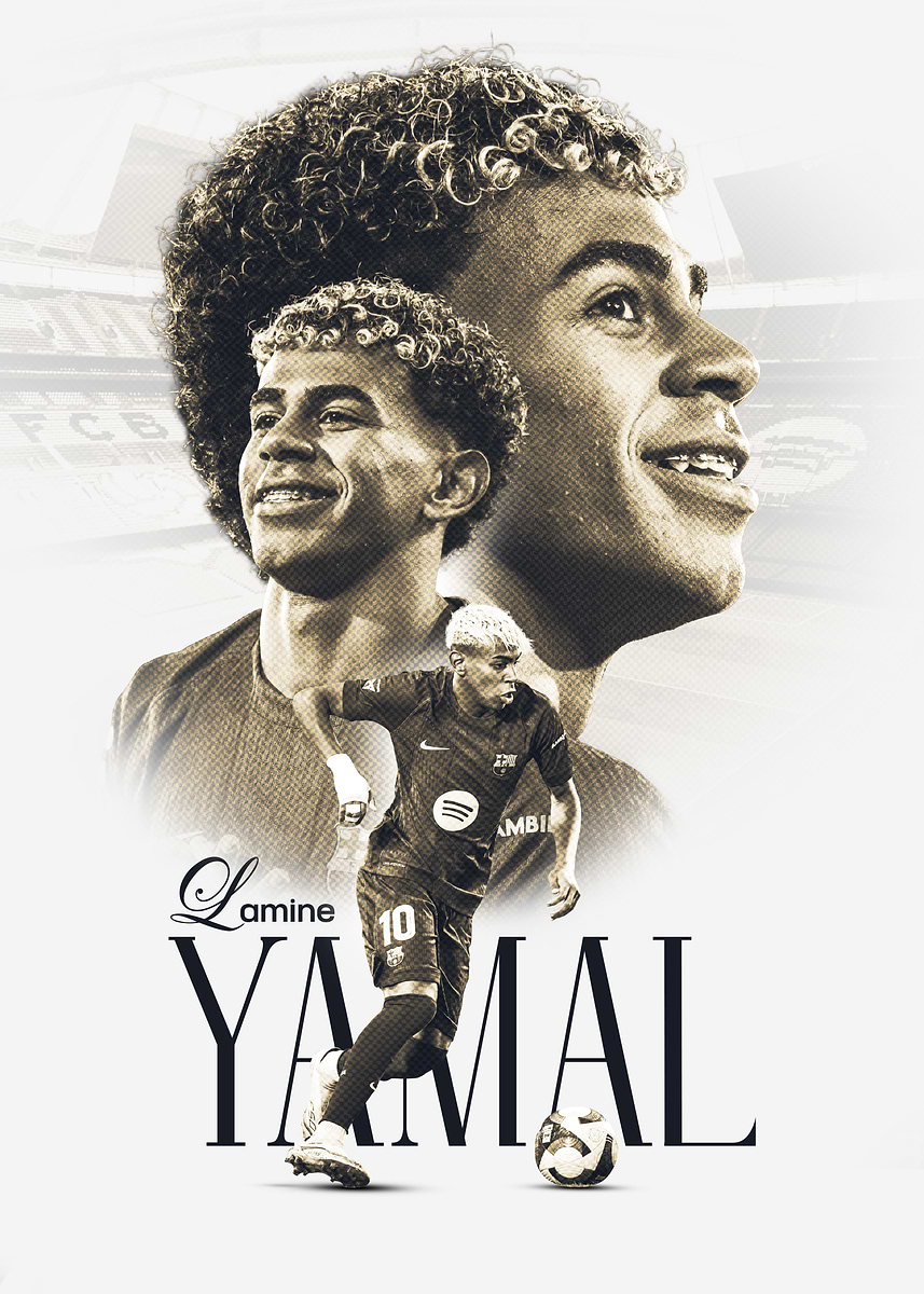 Lamine Yamal ' Poster, picture, metal print, paint by Meals Std