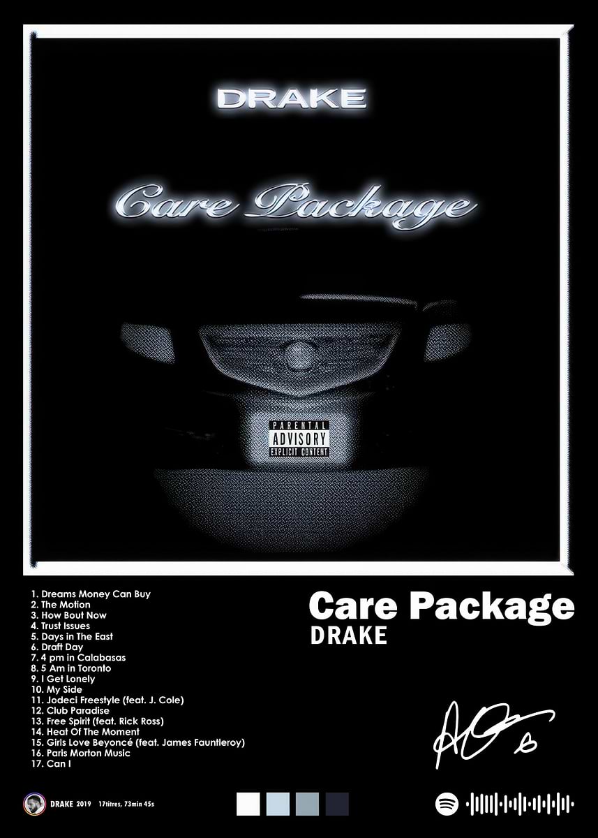 'Drake - Care Package Album Cover' Poster, picture, metal print, paint ...