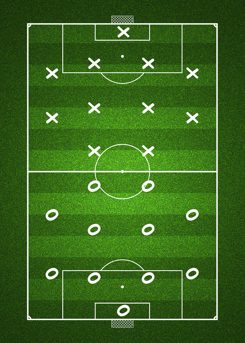 'Football Field Formation Diagram' Poster, picture, metal print, paint ...