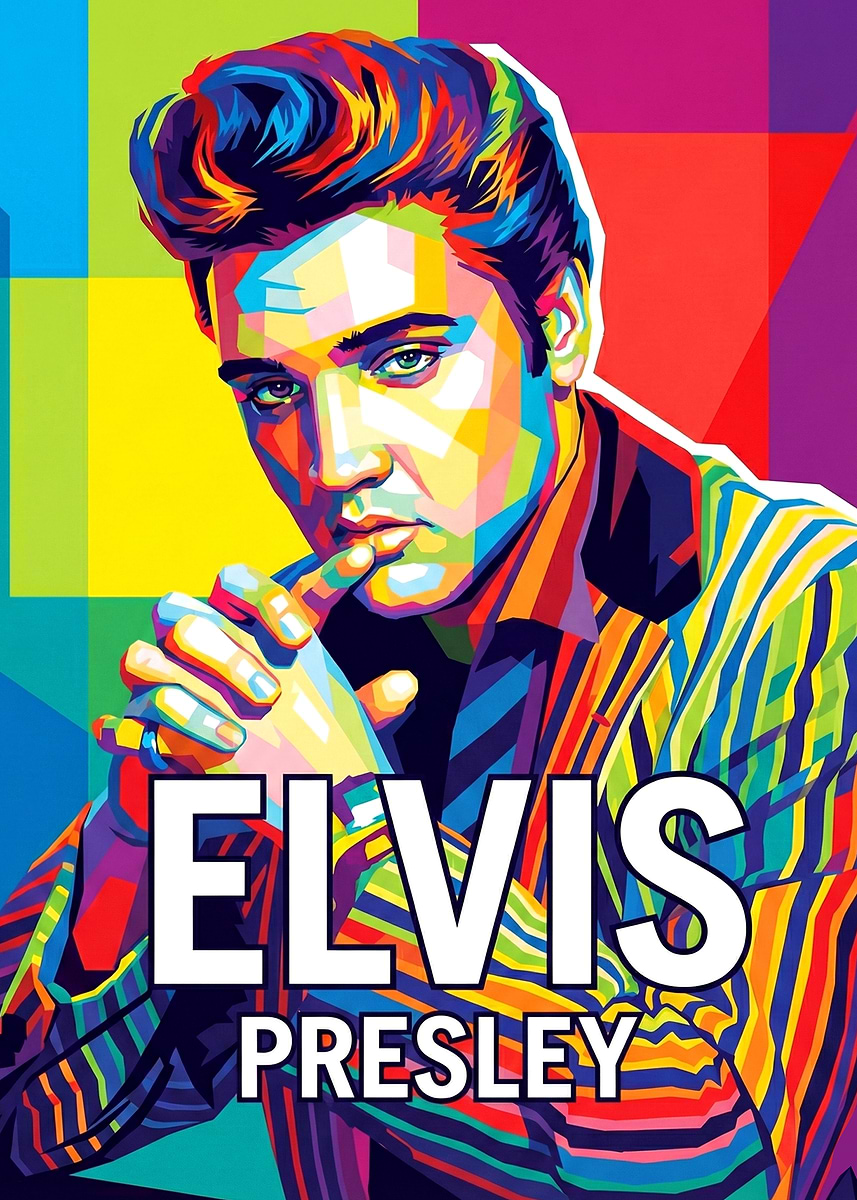 Elvis Presley Pop Art Portrait' Poster, picture, metal print