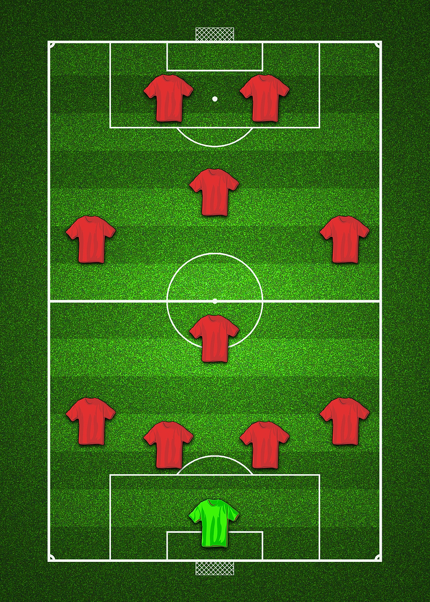 'Football Field Formation' Poster, picture, metal print, paint by ...