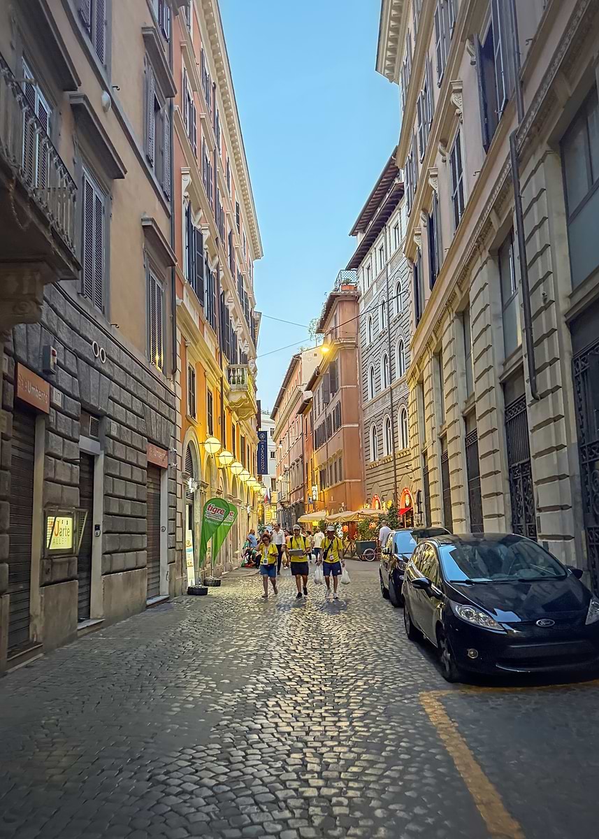 Cobblestone Walk Rome 'Cobblestone street in Rome, Italy' Poster, picture, metal print, paint ...
