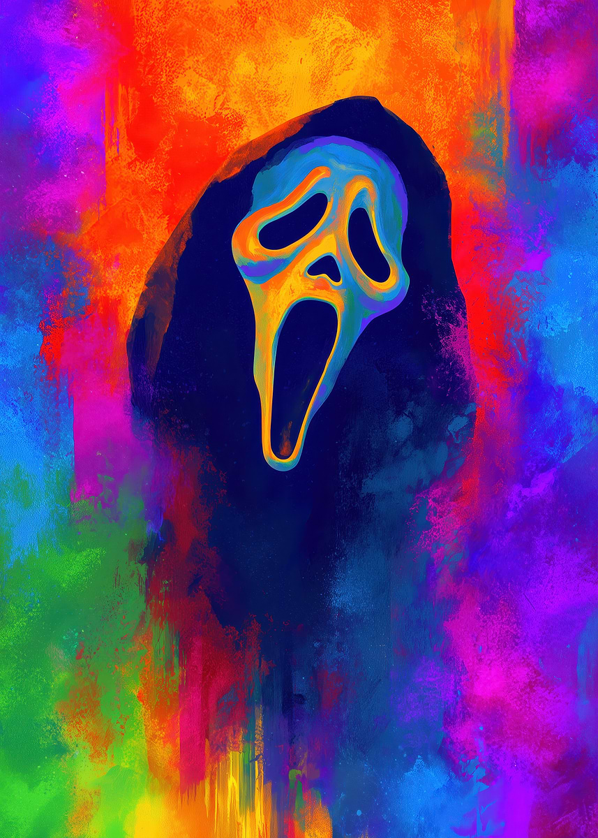 'Colorful Scream Mask' Poster, picture, metal print, paint by Ilyrin ...