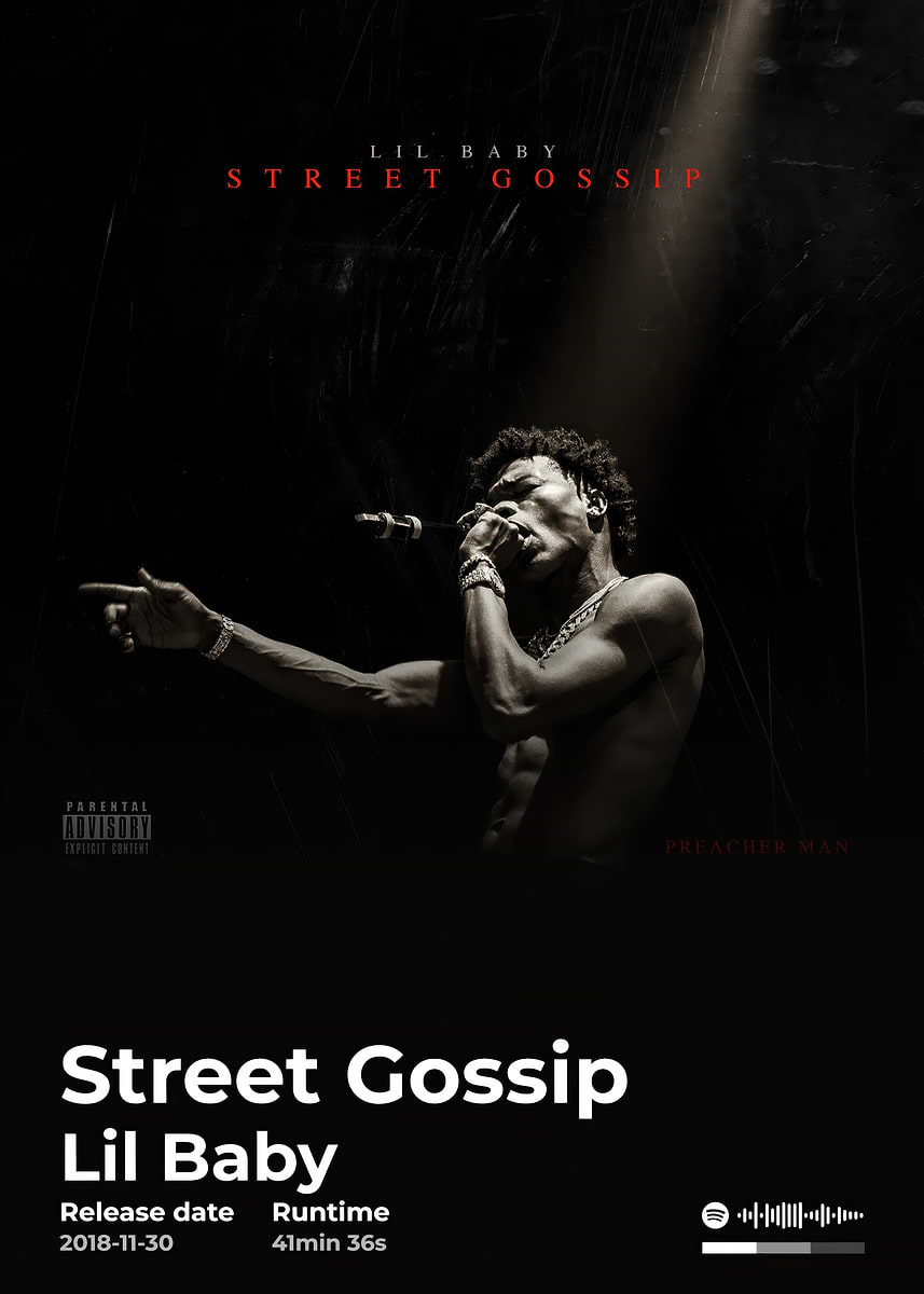 Lil Baby - Street Gossip Album' Poster, picture, metal print