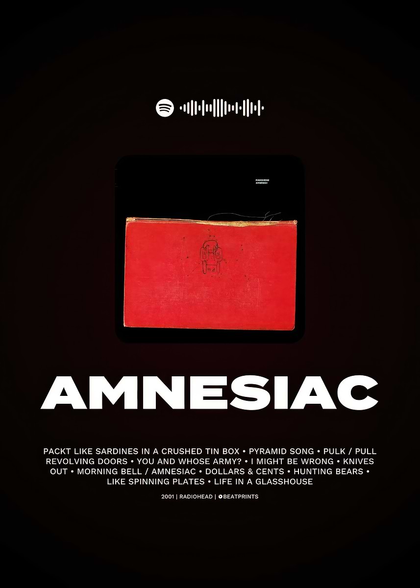 Radiohead Amnesiac Album Cover Art Poster, Picture & Metal Print