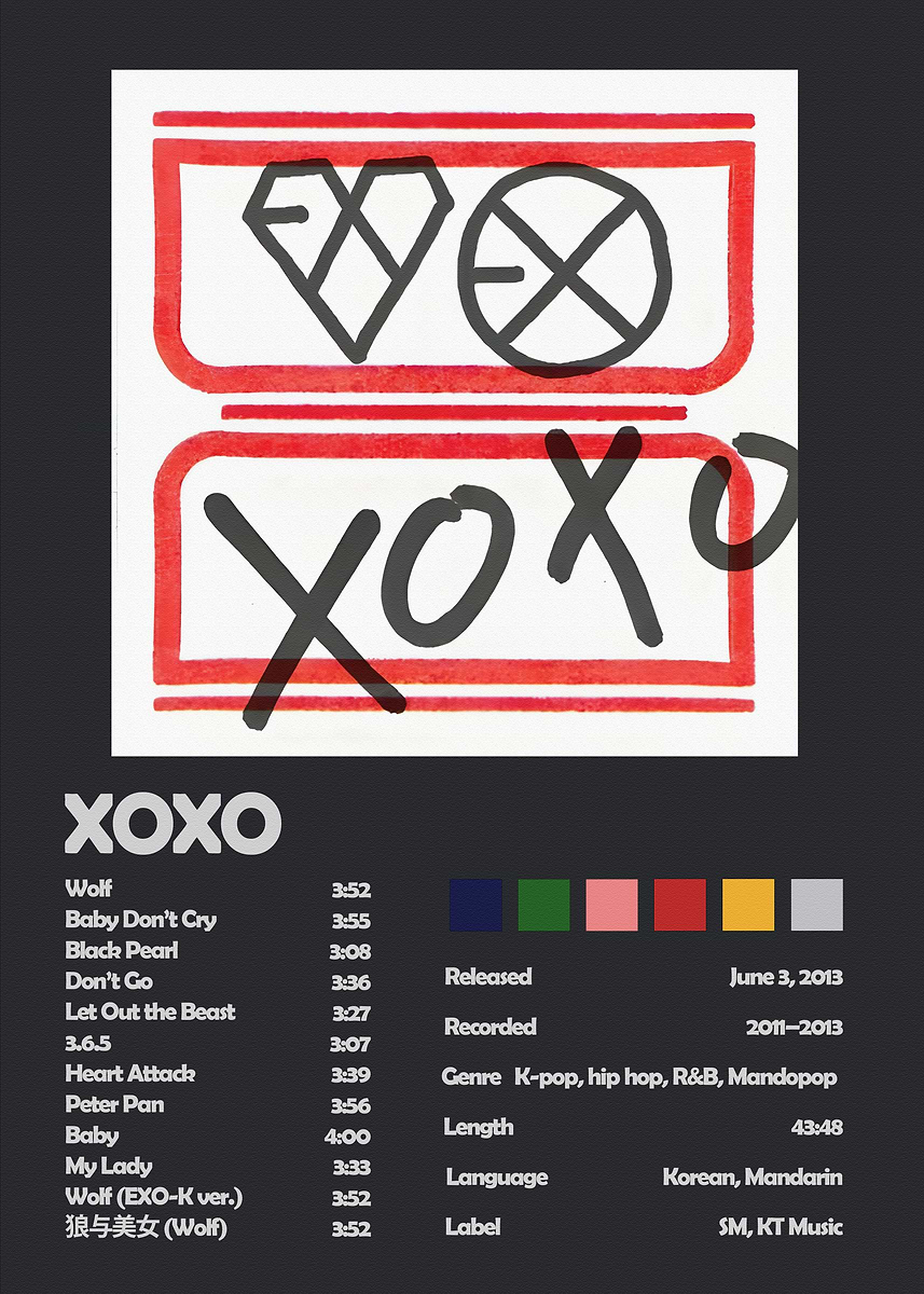 EXO XOXO Album Cover Poster' Poster, picture, metal print, paint