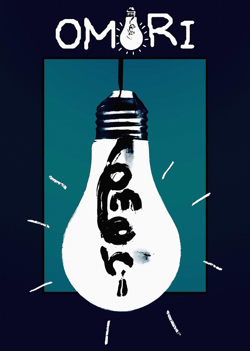 Omori Lightbulb Poster' Poster, picture, metal print, paint by