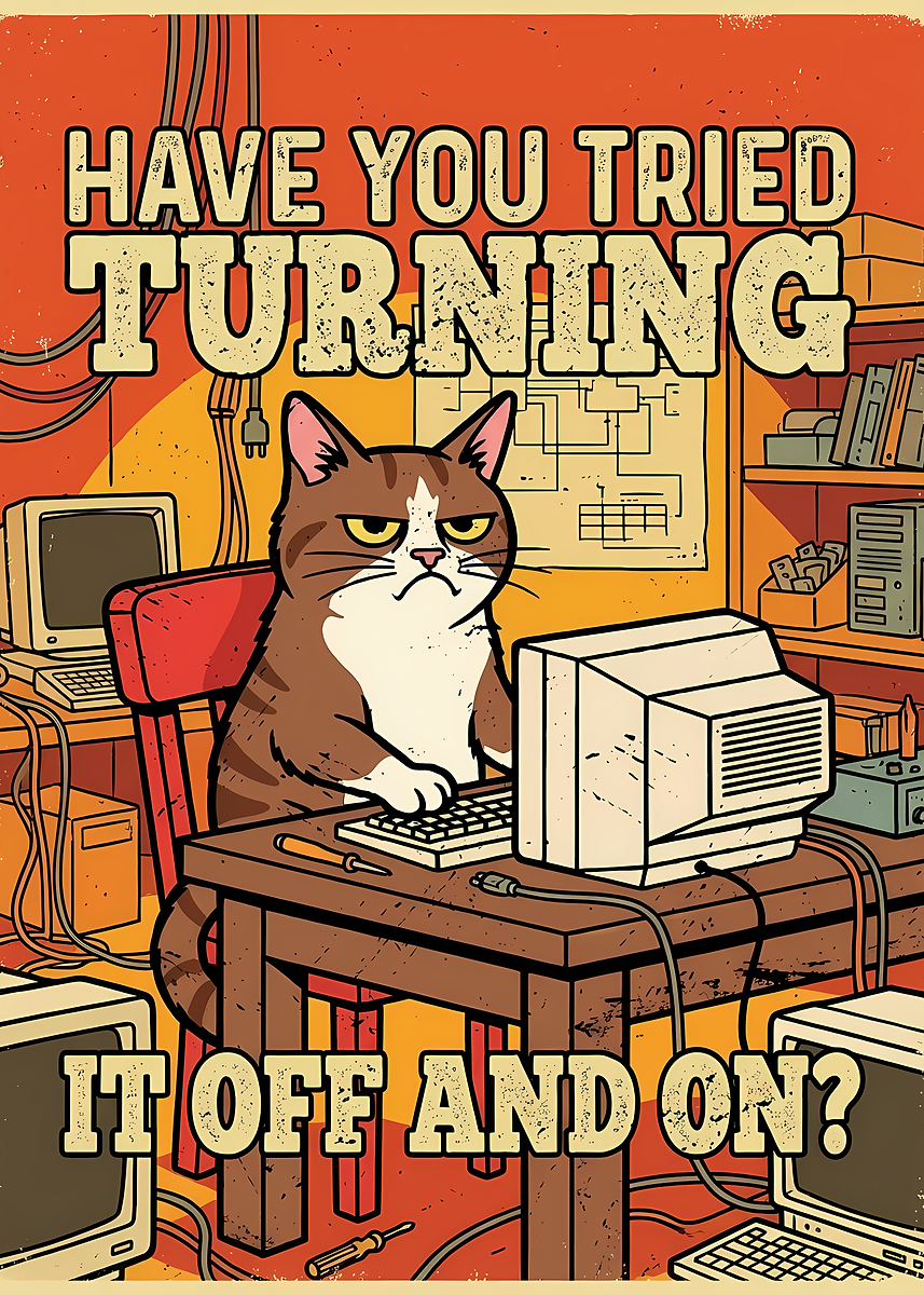 'Grumpy Cat Tech Support Poster' Poster, picture, metal print, paint by ...