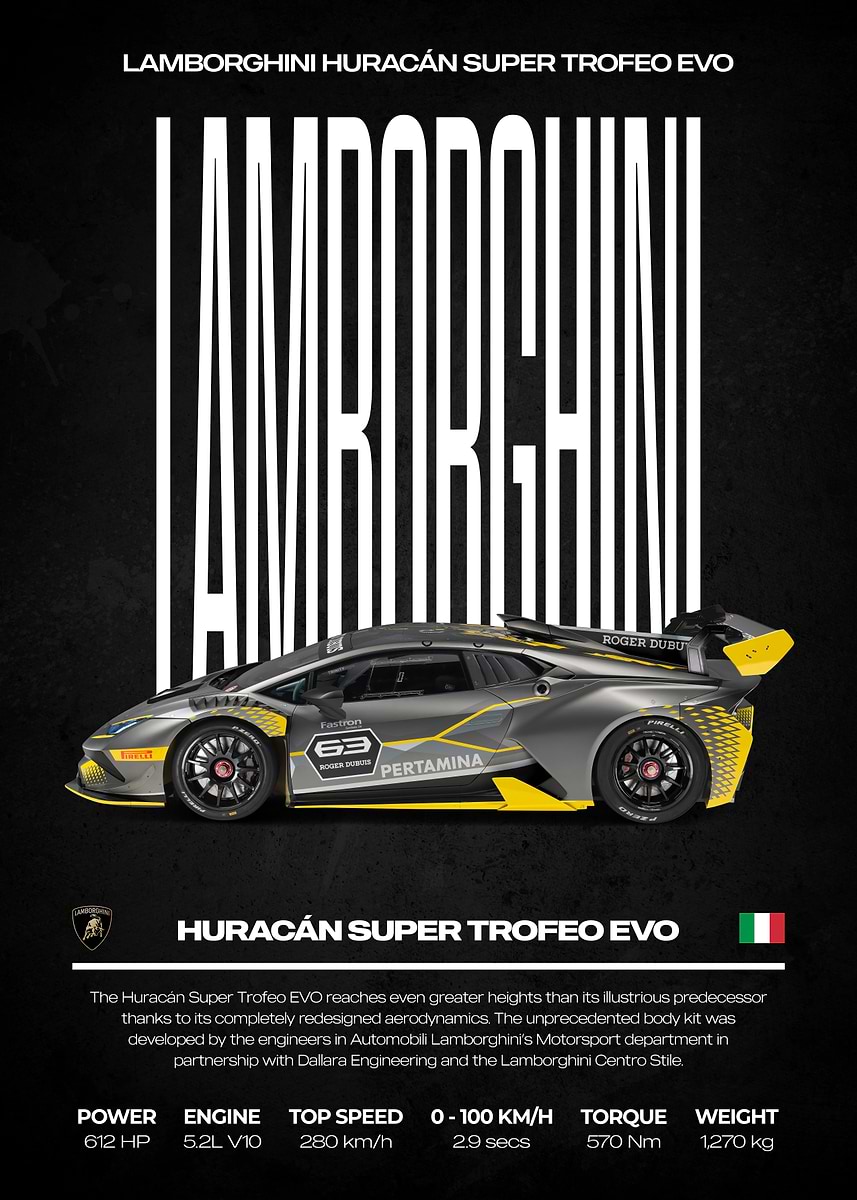 Lamborghini Huracan Super Trofeo EVO Poster' Poster, picture