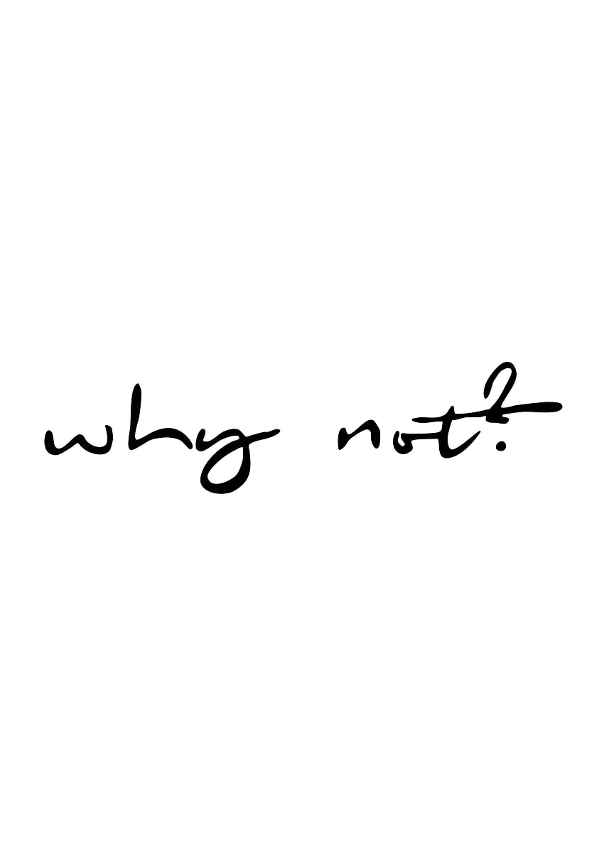 'Why Not? Minimalist Text Art' Poster, picture, metal print, paint by ...