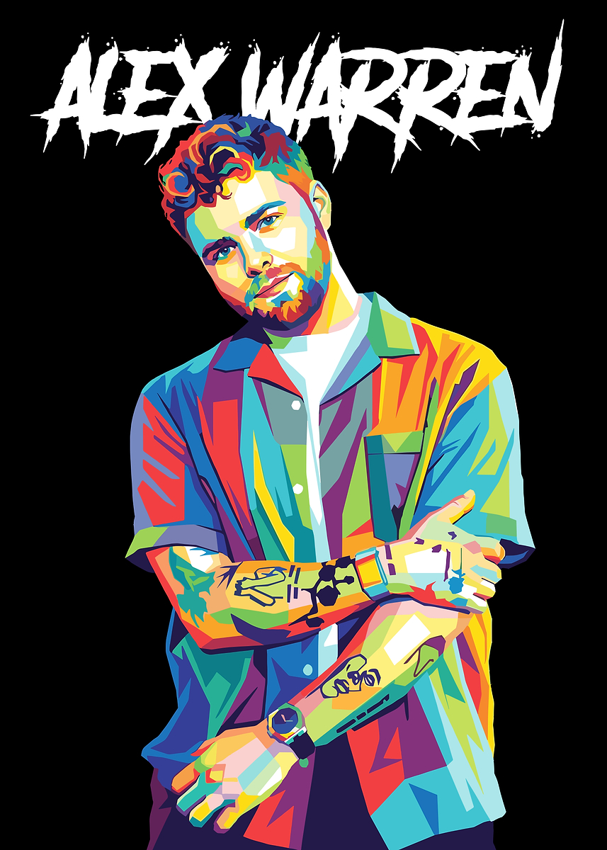 Alex Warren Coluring 'Alex Warren Pop Art Portrait' Poster, picture, metal print, paint by ...