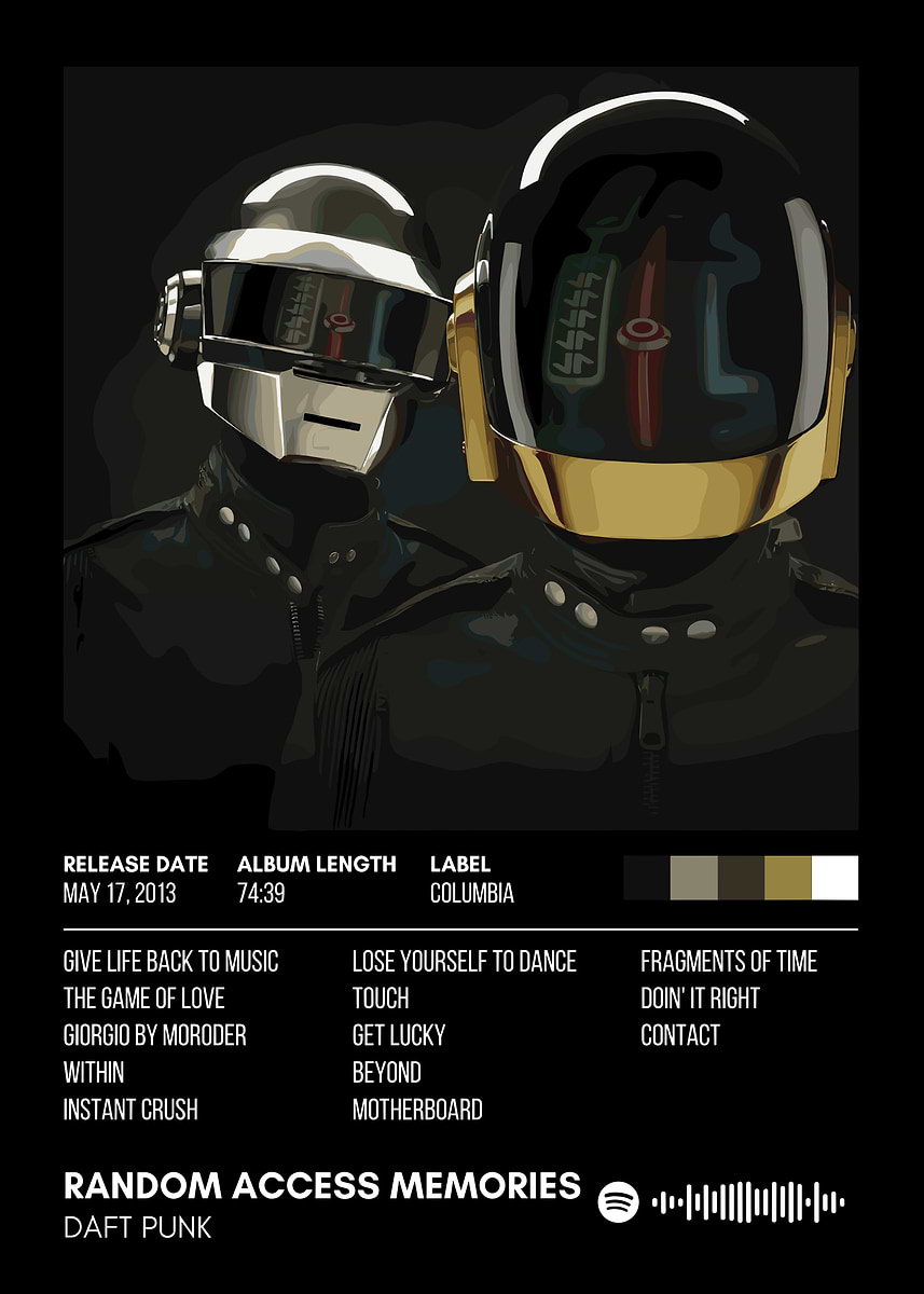 Daft Punk - Random Access Memories' Poster, picture, metal print