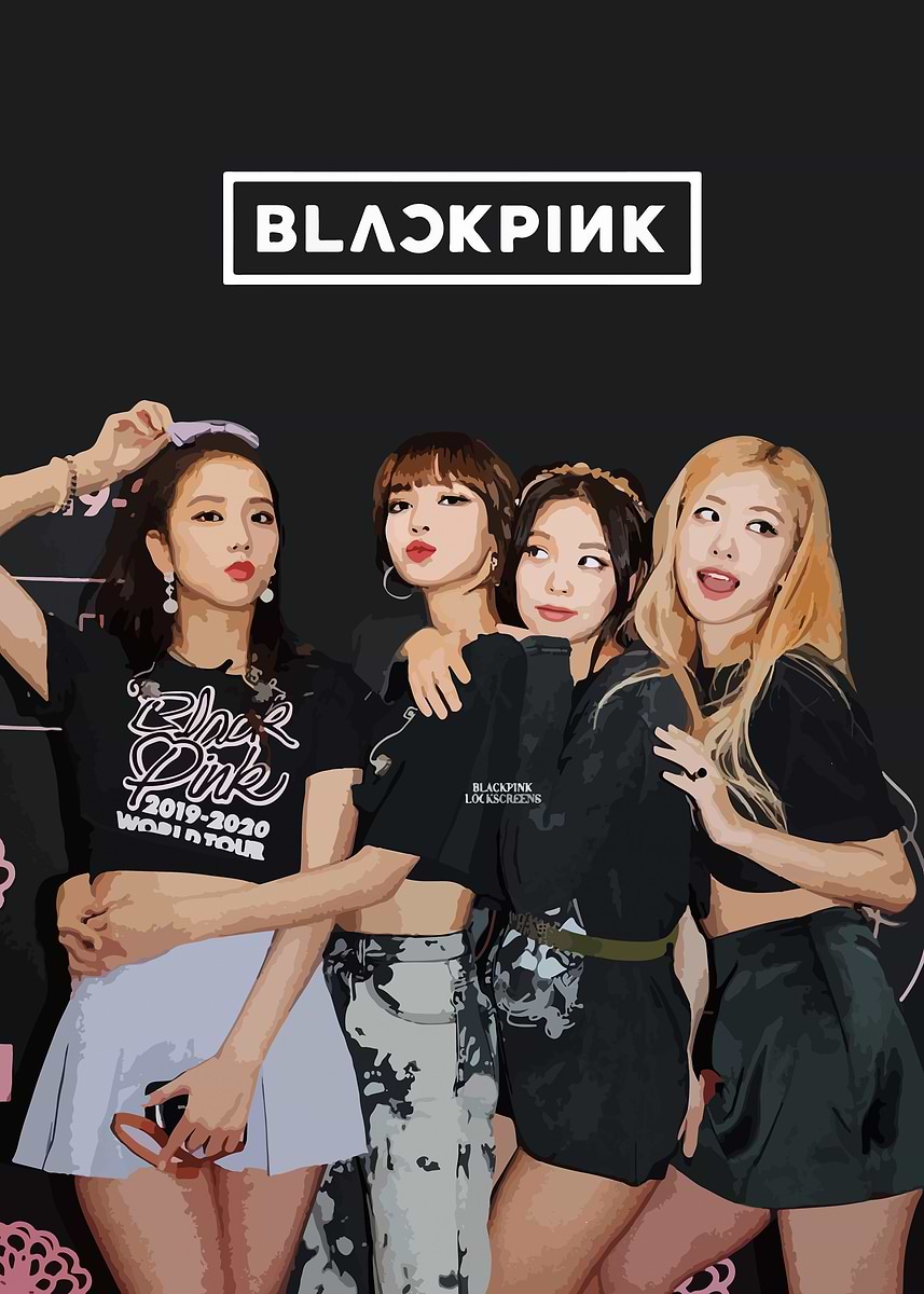Blackpink Group Portrait' Poster, picture, metal print, paint by