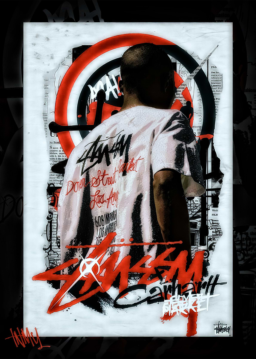 Stussy T-shirt Graphic Art' Poster, picture, metal print, paint by