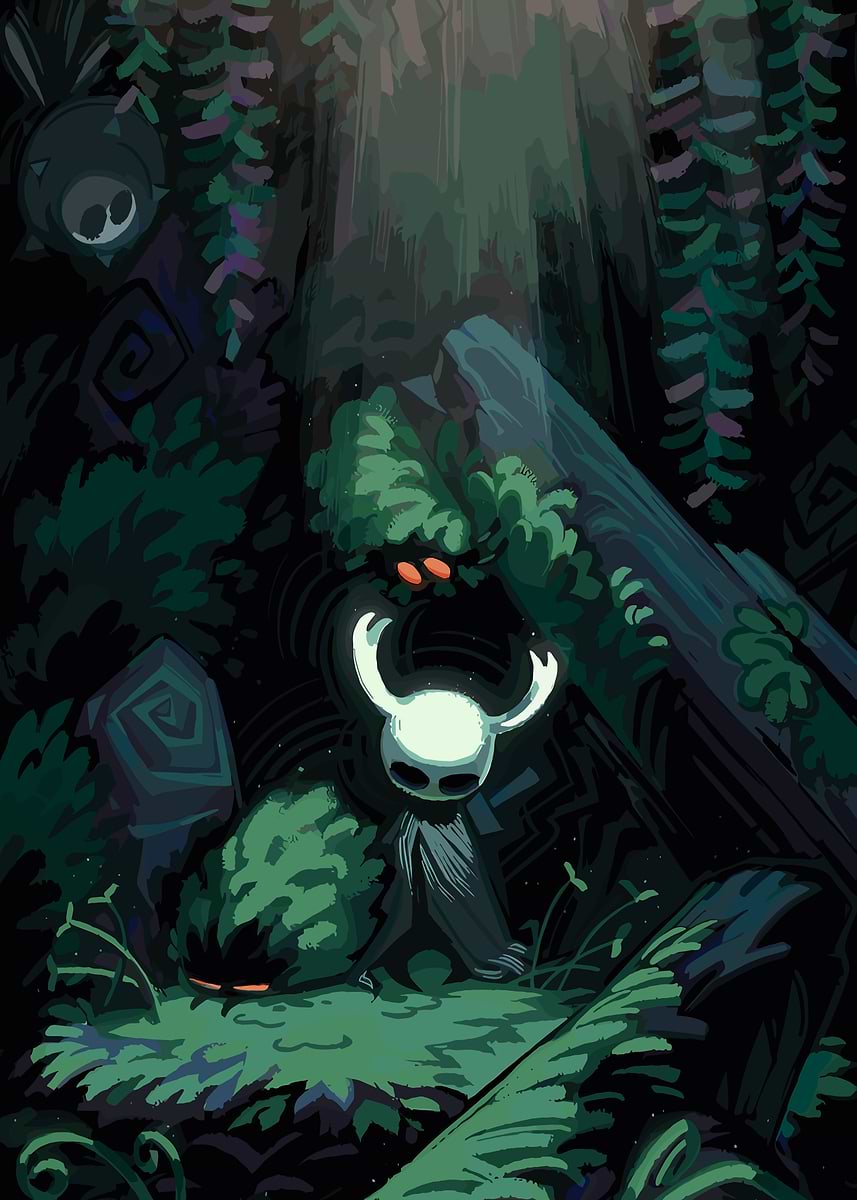 'Hollow Knight in Greenpath' Poster, picture, metal print, paint by ...