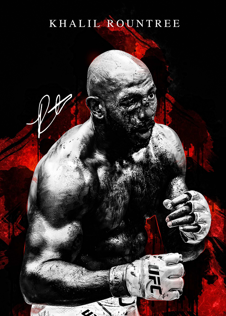 'Khalil Rountree UFC Fighter Portrait' Poster, picture, metal print ...