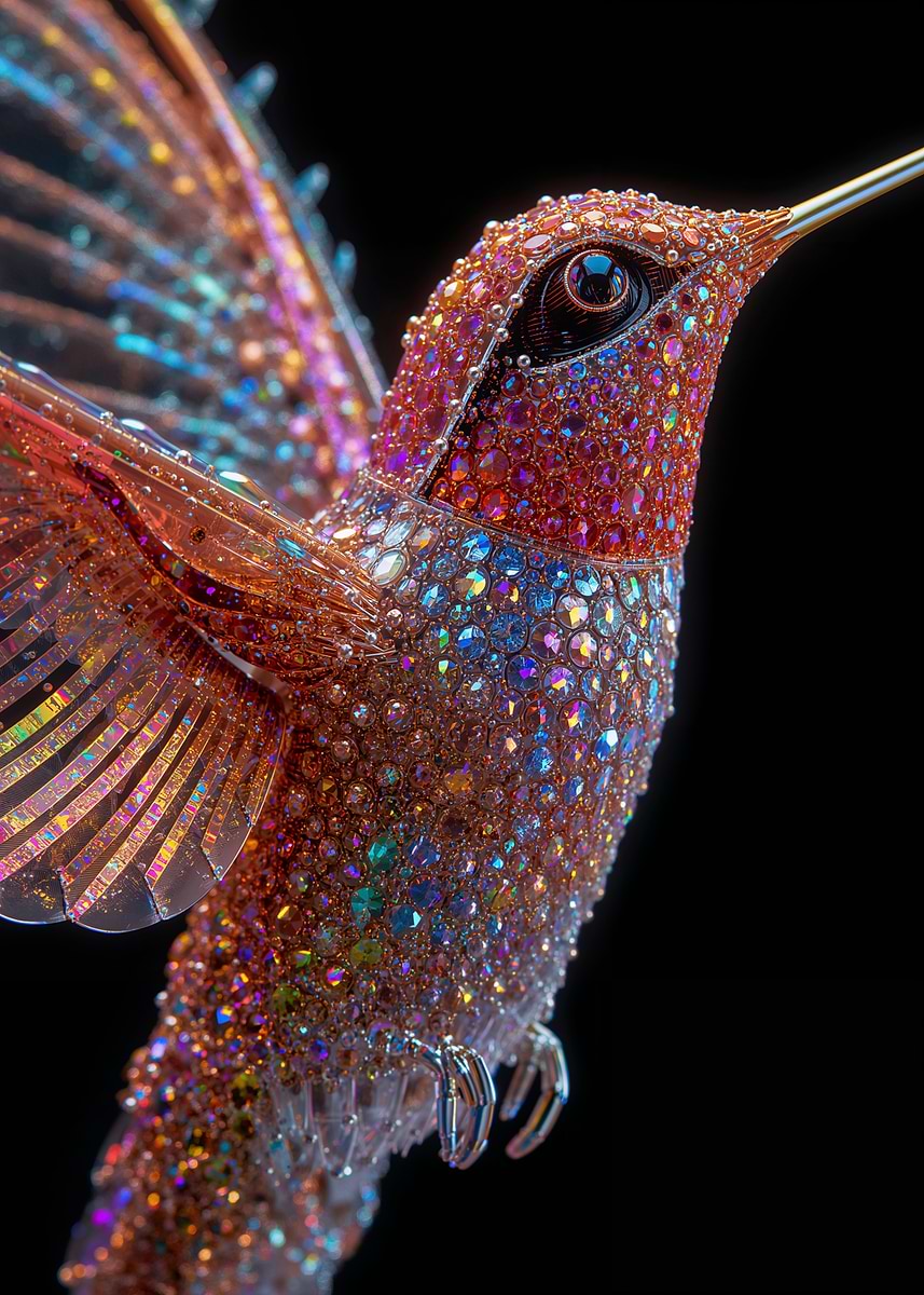 'The Jeweled Hummingbird' Poster, picture, metal print, paint by ...