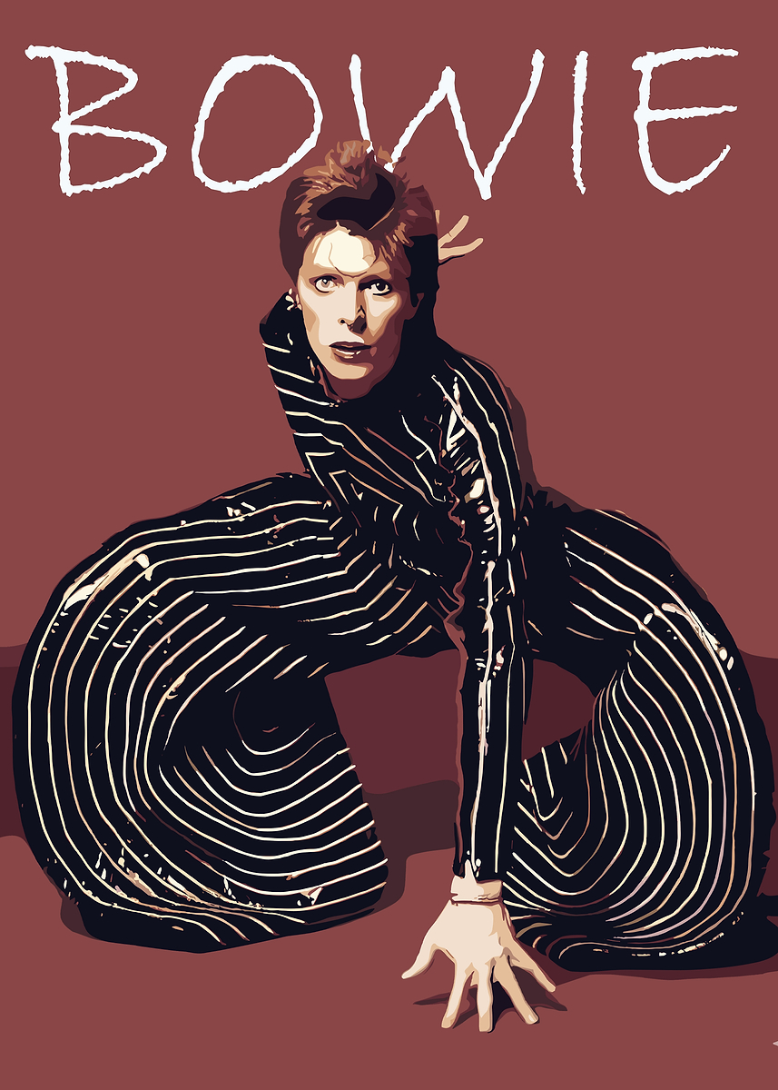 David Bowie Illustration' Poster, picture, metal print, paint by