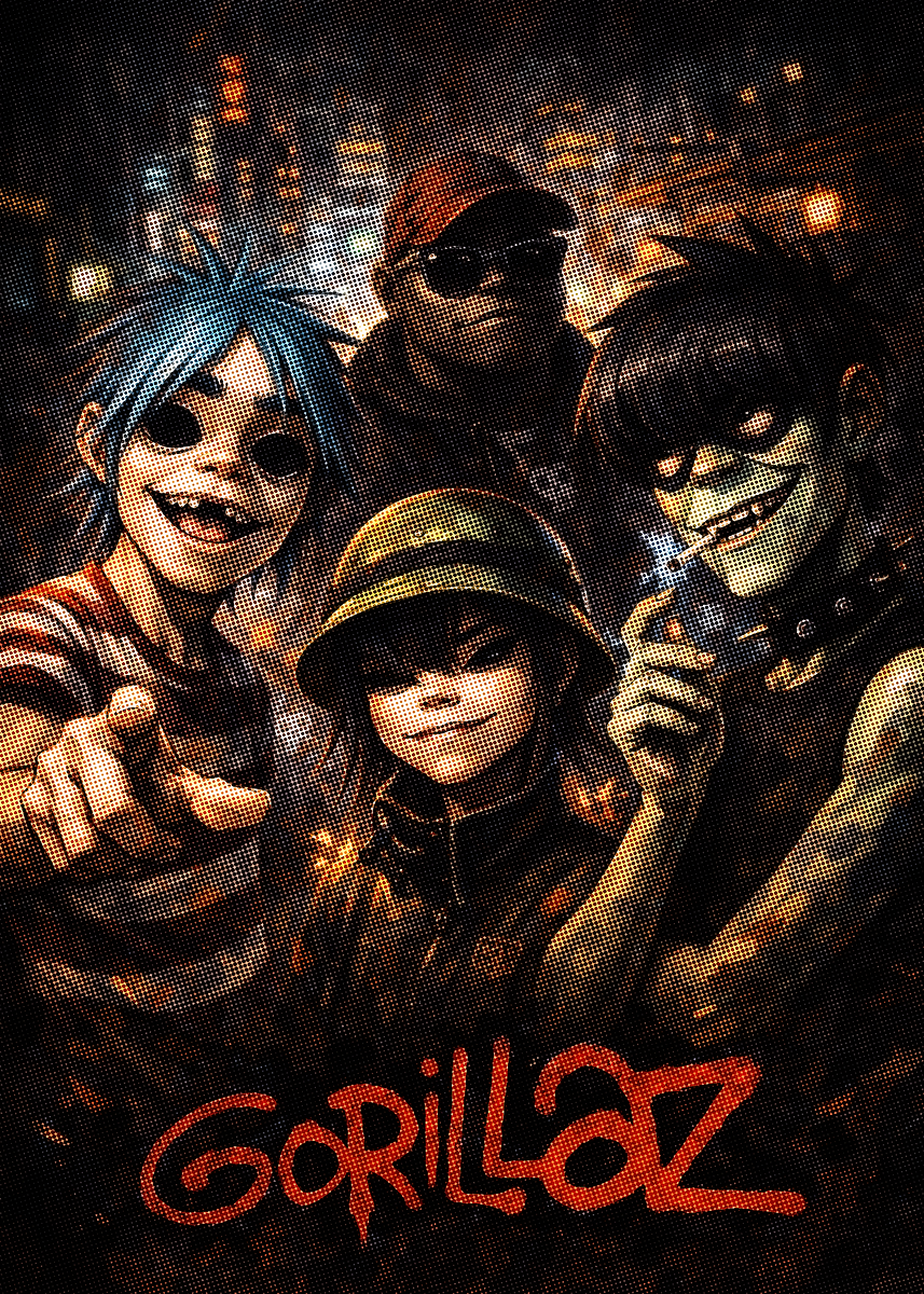 Gorillaz ' Poster, picture, metal print, paint by mrs zalina