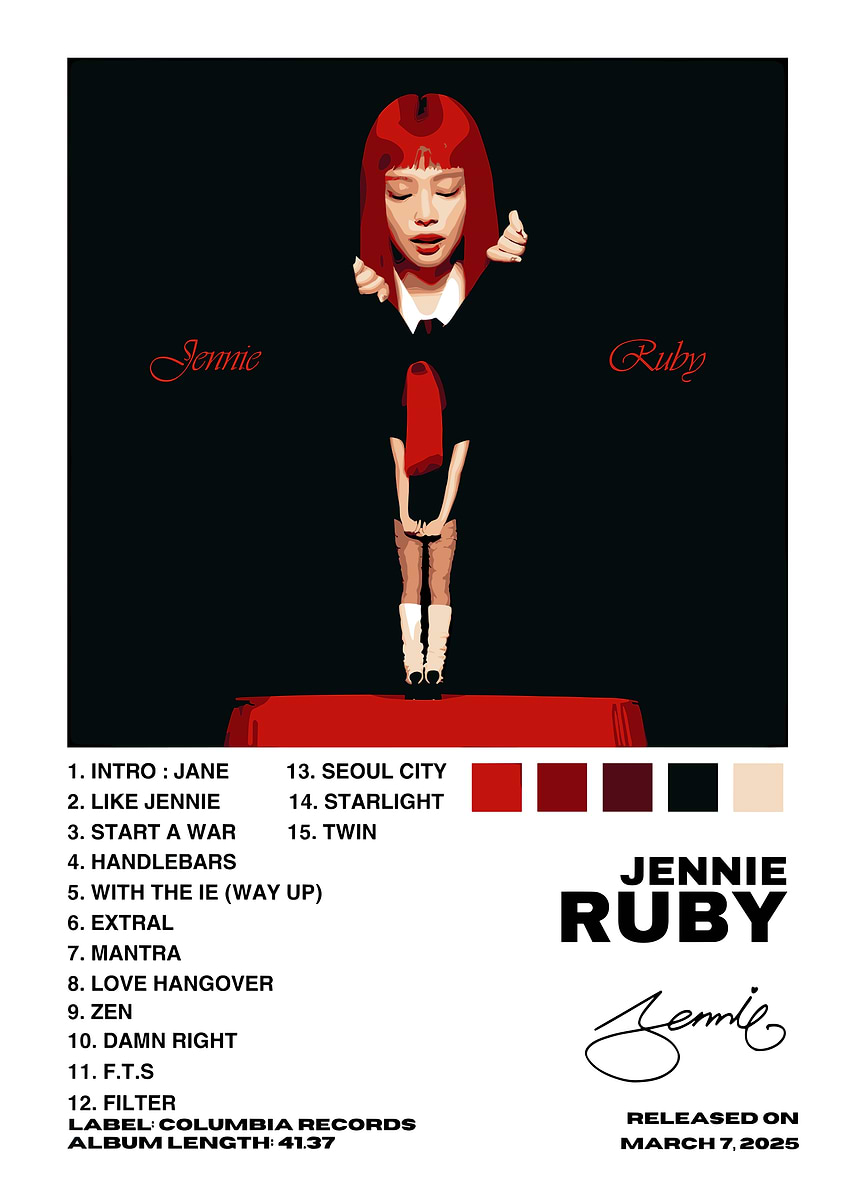 Jenni Ruby 'Jennie Ruby album cover art' Poster, picture, metal print, paint by ...