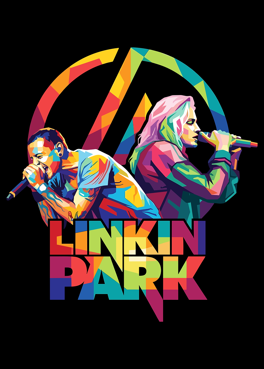 Linkin park Wpap art' Poster, picture, metal print, paint by