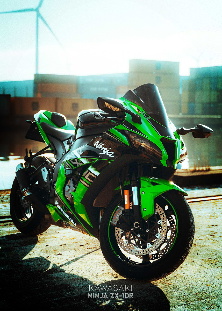 Kawasaki Ninja ZX-10R Motorcycle Poster' Poster, picture, metal