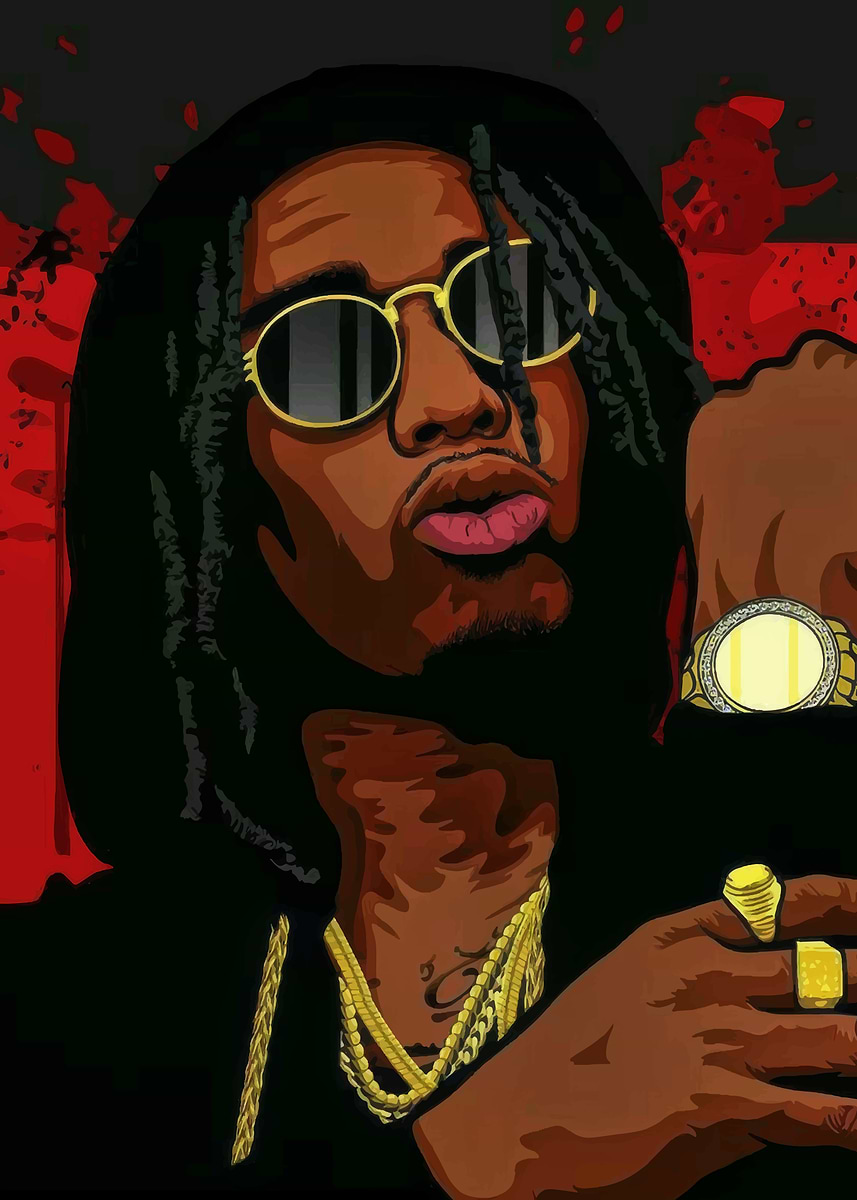 Hand Painted Rapper Character 'Cartoon Portrait of a Rapper' Poster, picture, metal print, paint by ...