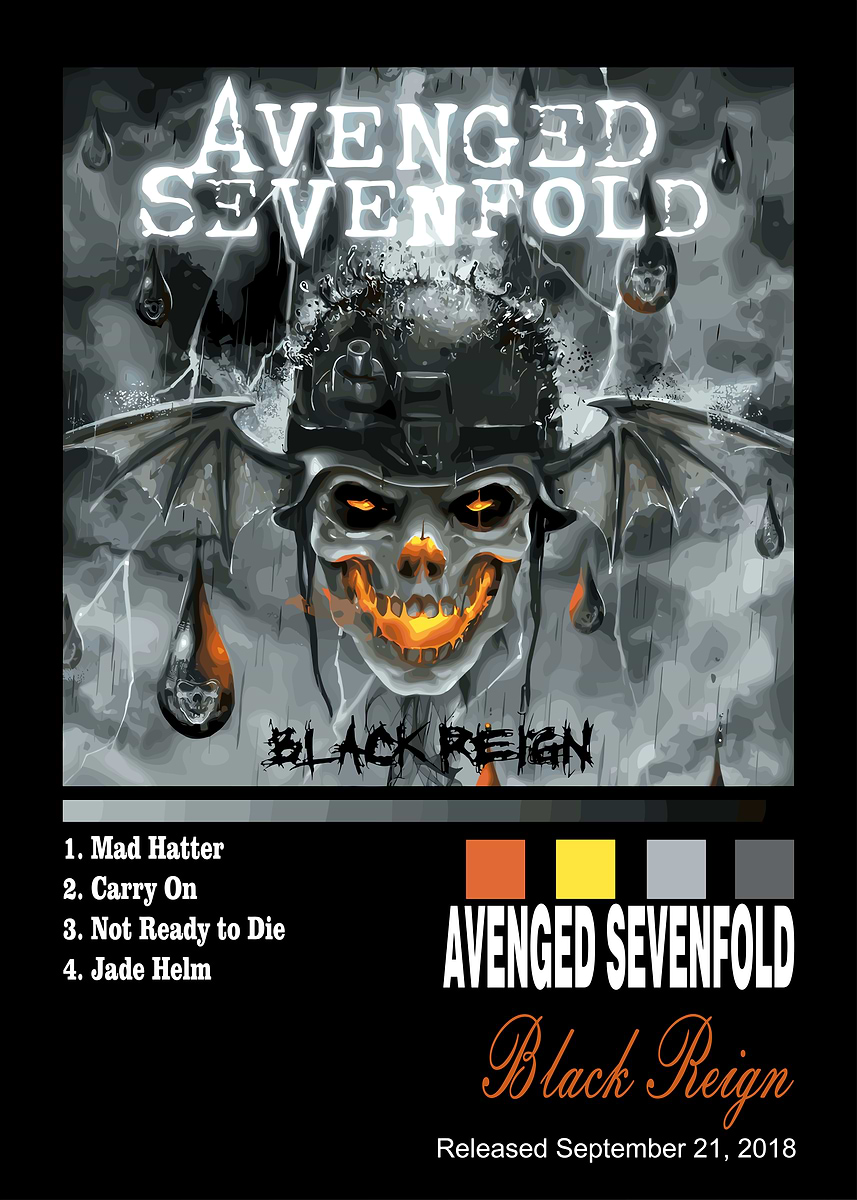 Avenged Sevenfold - Black Reign Album Art' Poster, picture, metal