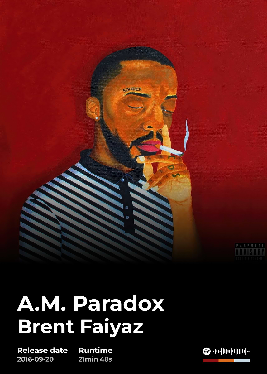 A.M. Paradox by Brent Faiyaz' Poster, picture, metal print, paint by  bodiljane