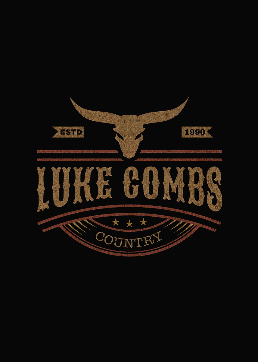 Luke Cones 'Luke Combs Country' Poster, picture, metal print, paint by kamandaka ...