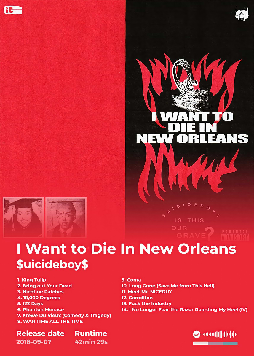 Suicideboys - I Want to Die in New Orleans' Poster, picture, metal
